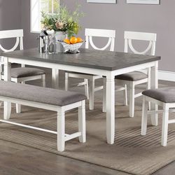 White And Gray Dining Table Set (Free Delivery)