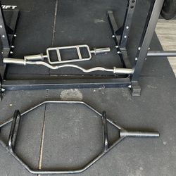 Weight Rack, Weights, and bars  