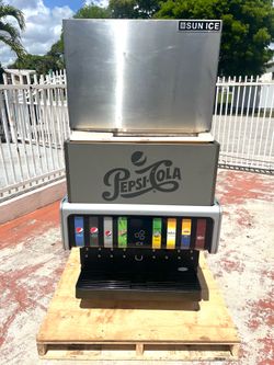 Commercial Countertop Soda Fountain Machine with Sun Ice Maker ,