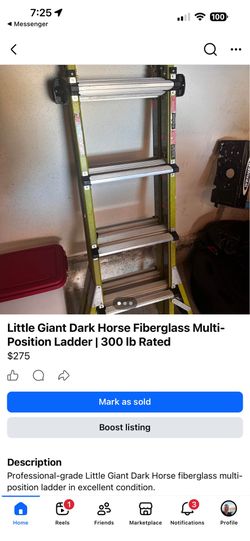 Little Giant Dark Horse Fiberglass Multi-Position Ladder | Type IA 300 lb Capacity
