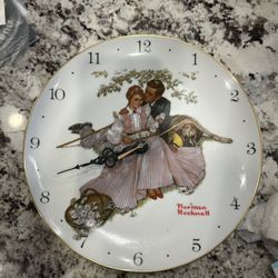 Antique Norman Rockwell Plate Clock