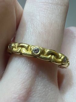 18k yellow gold 0.25CTW Natural Diamond ring sz 6