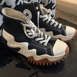 Converse Women Run Star Motion Hi Black Gum Honey Sneakers Boots Authentic 7.5