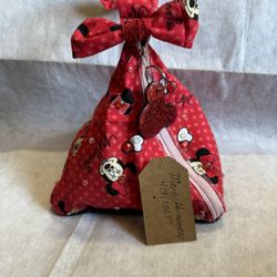 Custom rhinestone Minnie Mouse zip up pouch