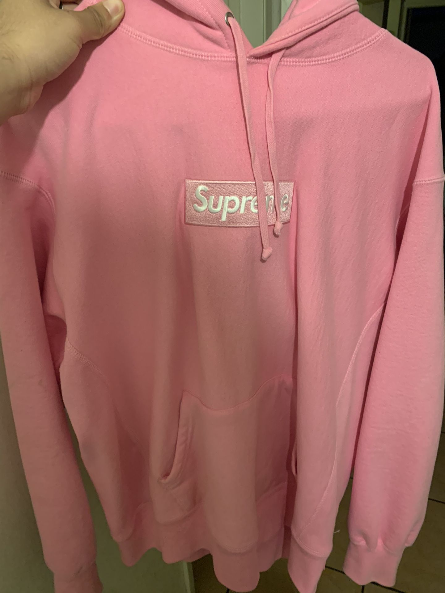 Pink Supreme Box Hoodie 2021, 