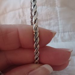 Vtg.sterling Silver Braided Bangle Bracelet