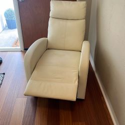 Cream Push Back Recliner Chair