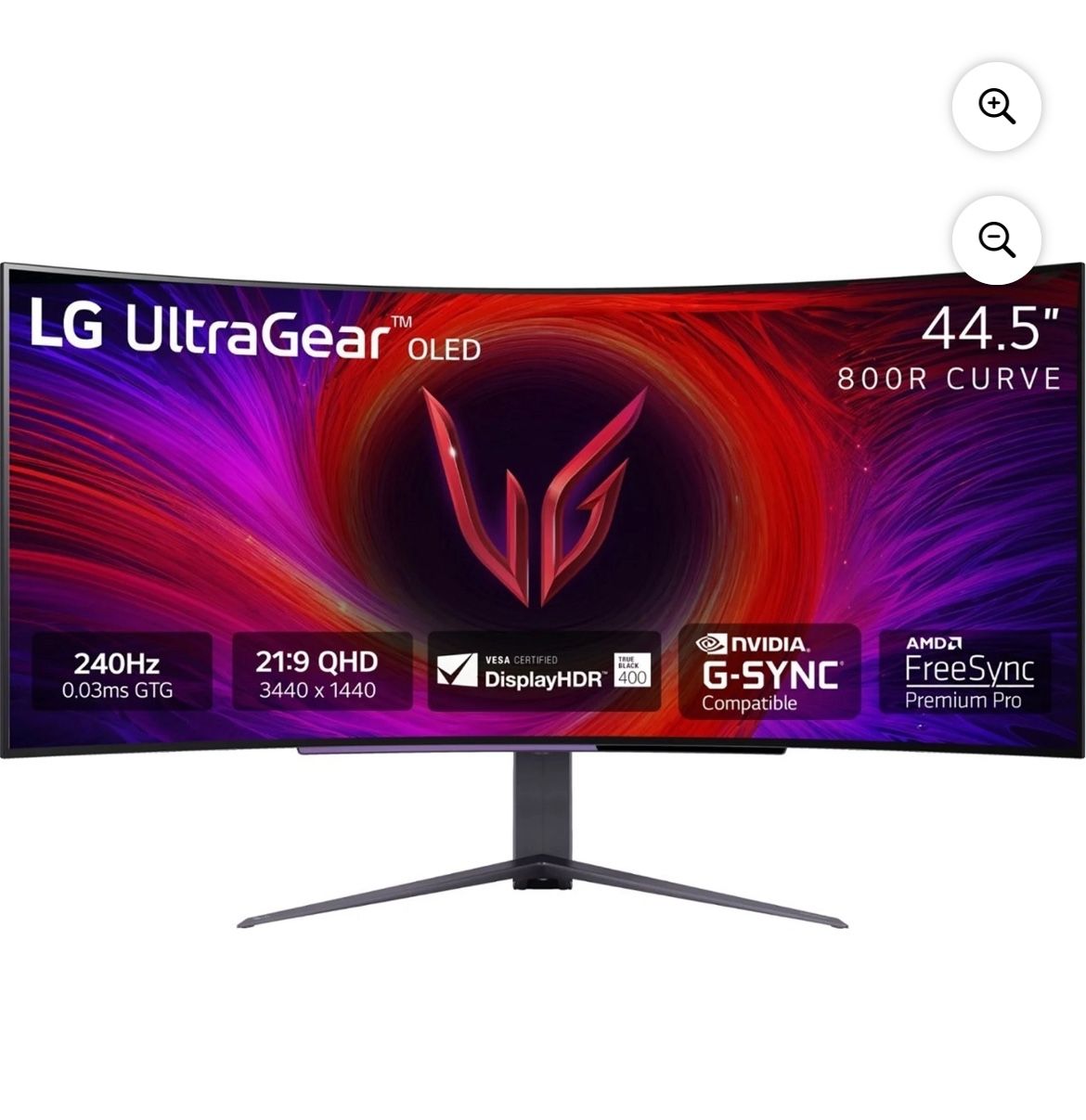 LG - UltraGear 45" OLED Curved WQHD 240Hz 0.03ms FreeSync and NVIDIA G-SYNC Compatible Gaming Monitor with HDR400 - Black