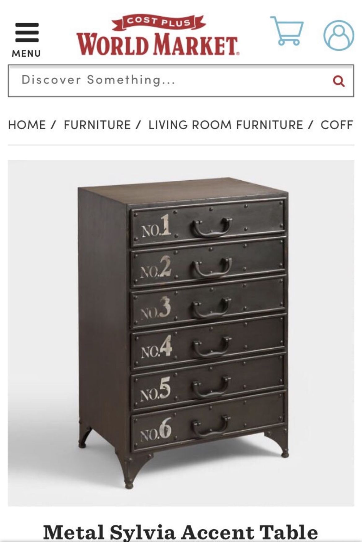 Pair of Nightstands / Side Tables / Metal Nightstands / Accent Table