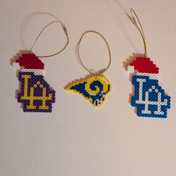 Lakers Rams Dodgers Perler Beads Set Of 3 Ornaments