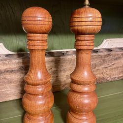 Vintage MCM Wooden Salt & Pepper Shakers