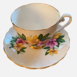 Vintage Consort Bone China Tea Cup and Saucer, England