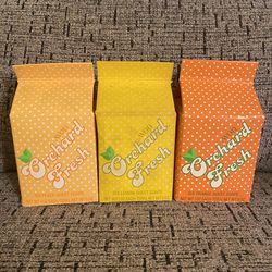 Set of 3 Vintage AVON 1980 Orchard Fresh 6 Guest Soaps Orange Lemon Peach 6 OZ.