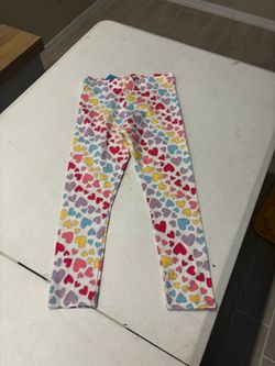 Girls Heart Print Leggings