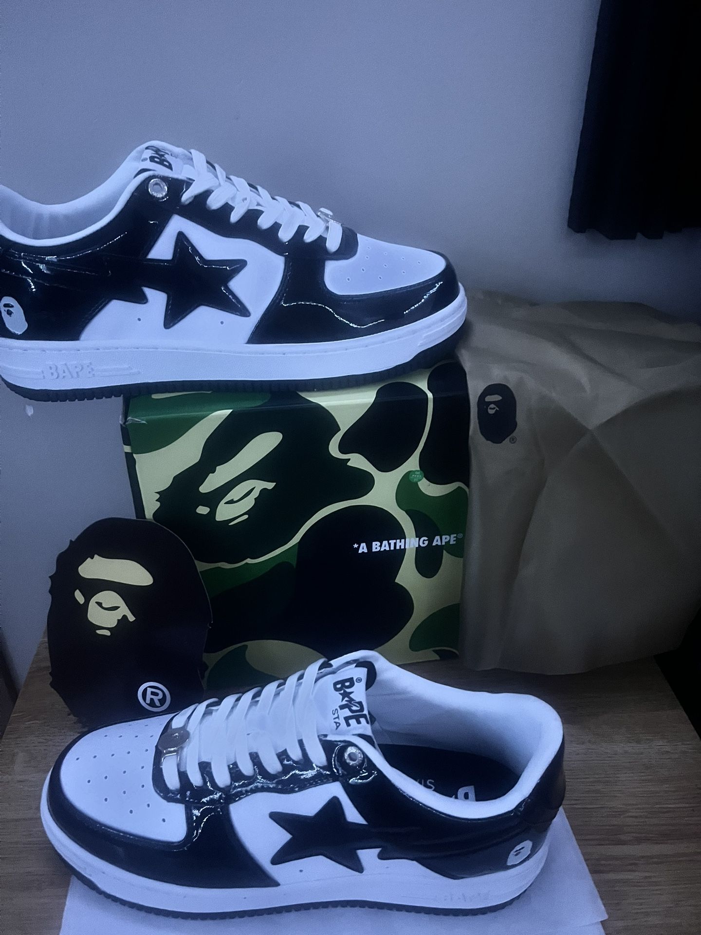 Bape Sta Patent Leather Black/White (high quality alternative)