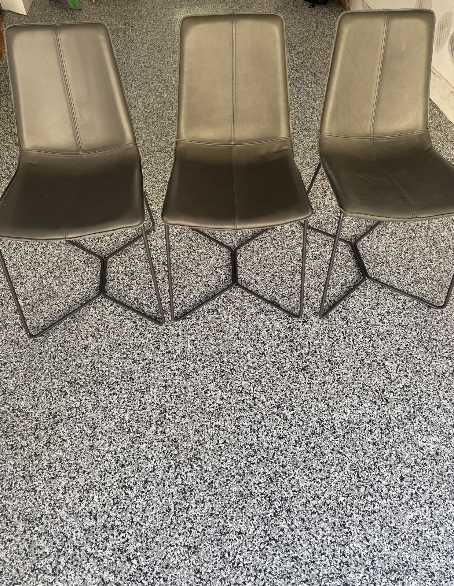 6 West Elm Real Leather Never Used Dining Chairs