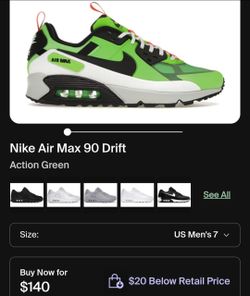 Nike Air Max 90 Drift Action Green
Used
S8ze 7