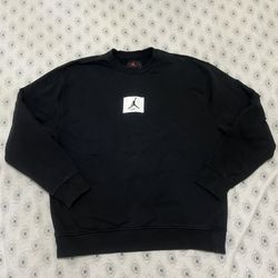 Jordan Flight Essentials Fleece Crew-Neck Sweatshirt Black FB6932-010 Mens M