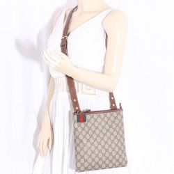 Authentic Gucci GG Monogram Supreme Sherry Web Messenger Crossbody Bag