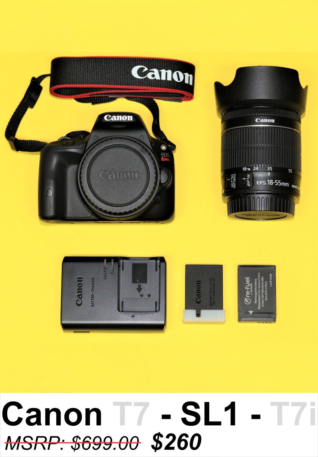 *MINT* Canon SL1 DSLR EOS Rebel Vlogging Camera Canon Lens