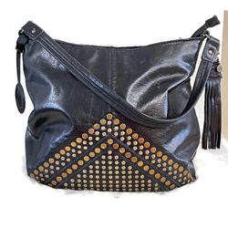 The SAK Black Studded Hobo Shoulder Bag
