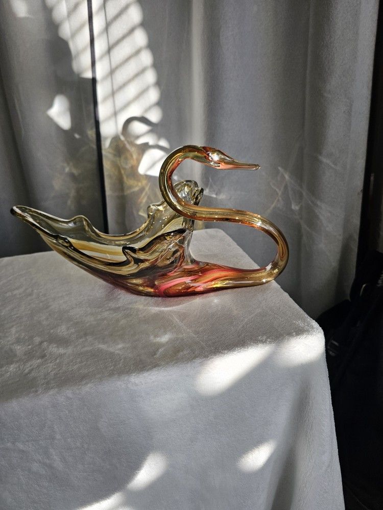 Vintage Glass Swan