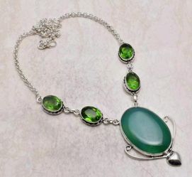 💞Beautiful! Green Onyx & Peridot Necklace 