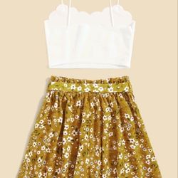 Cami Top & Yellow Floral Skirt