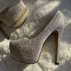 Sequin Platform Heels - Red Kiss