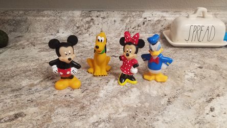 Super rare vintage disney figurines mickey pluto minnie donald