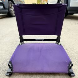 2 Foldable Stadium Floor Seats – Purple & Black – Portable