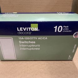 LEVITON — decora Switches 15A-120/277V AC in White (10 Pack)