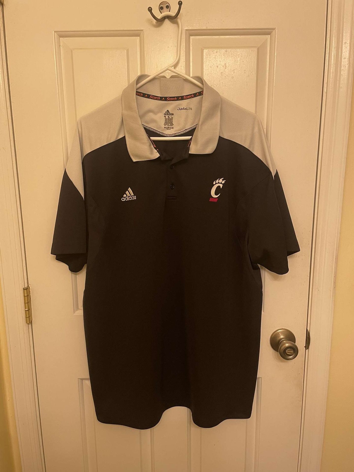 Cincinnati Bearcats Adidas Black Golf Polo