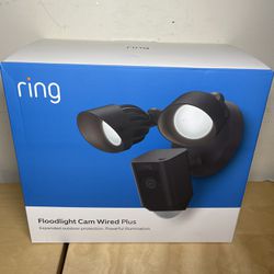 Brand New Ring - Floodlight Cam Plus Outdoor Wired 1080p Surveillance Camera - Black
