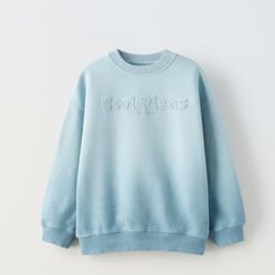 ZARA crew Neck blue sweater t tee shirt top sweatshirt  kids Children's Youth size 11 12 Pullover