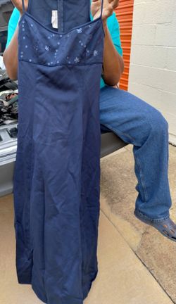 Navy Blue Sequin Evening Dress 