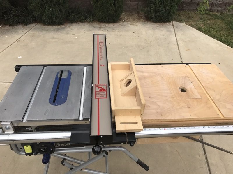Kobalt table saw with Vega Pro 40 fence upgrade and built in custom