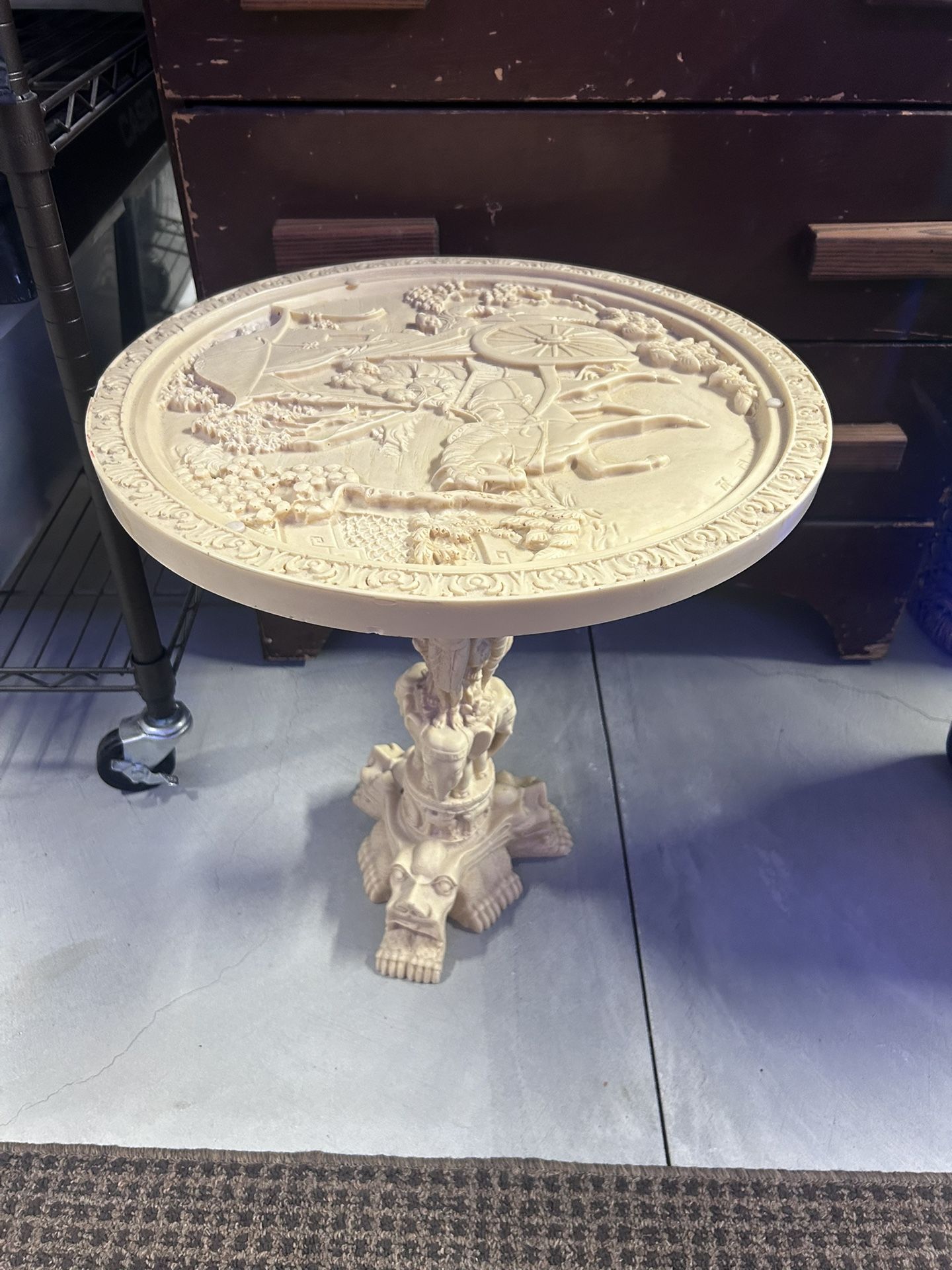 Vintage Faux Ivory Opium Table