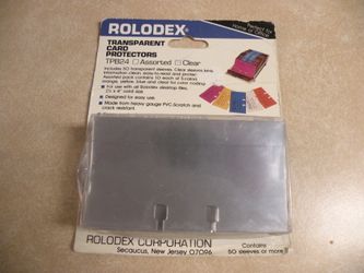 New Rolodex 50 Transparent Card Protectors No. TPB-24
