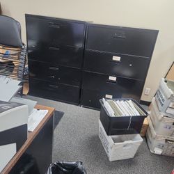 2 Black Working File Cabinets 