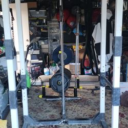Heavy Duty Power Rack with Lat Pulldown & Low Row – Multi-Grip Pull-Up Bar – Home Gym