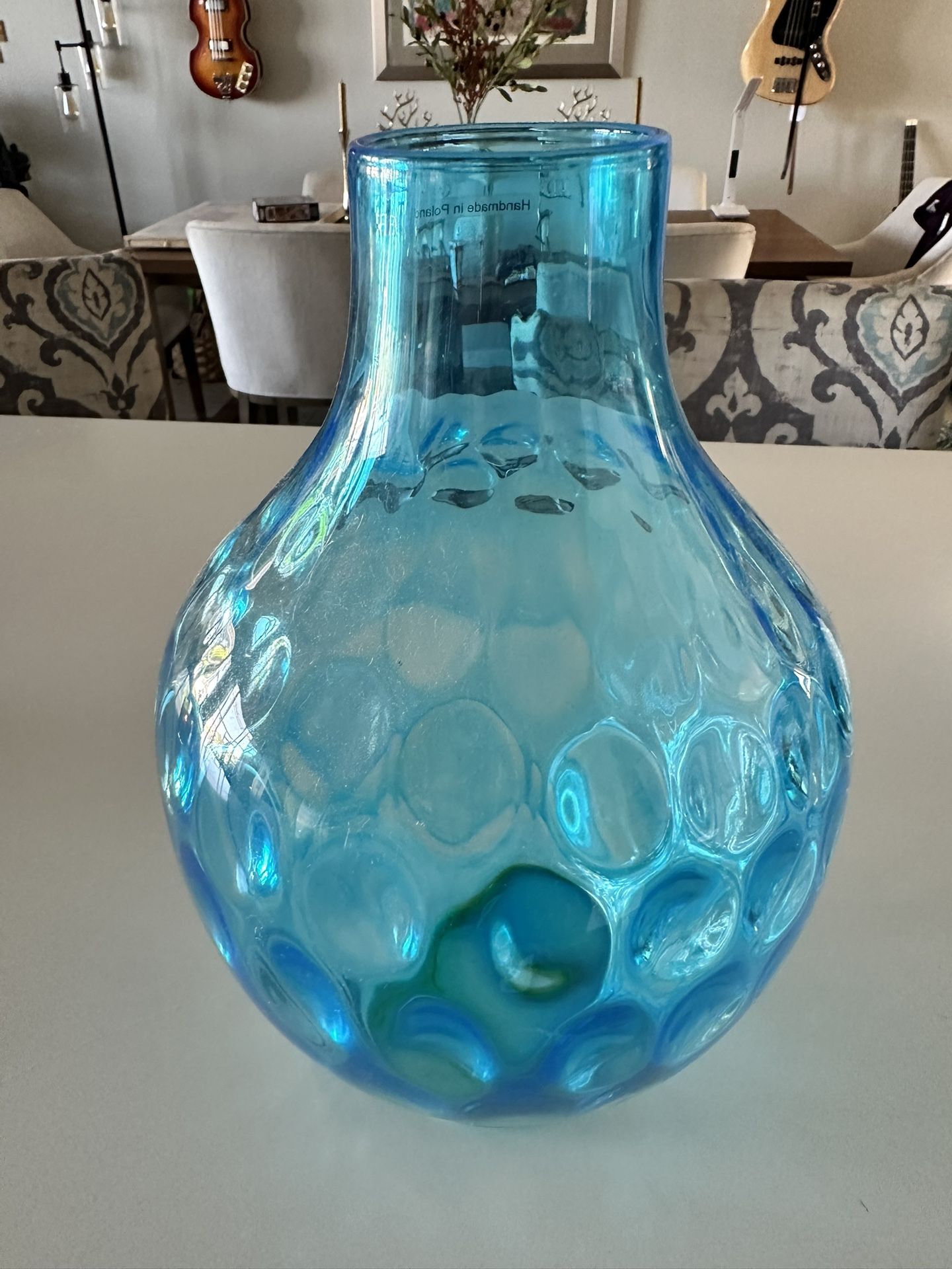 Large Beachy Blue Glass Case - Made in Poland
