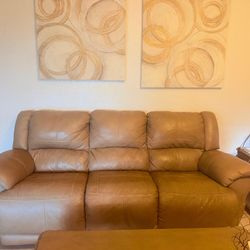 Tan Leather Sofa
