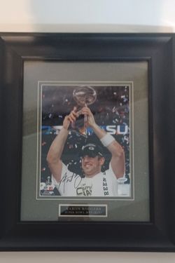 GREEN BAY PACKERS AARON RODGERS AUTOGRAPHED 8 X 10 PHOTO FRAMED WITH COA 