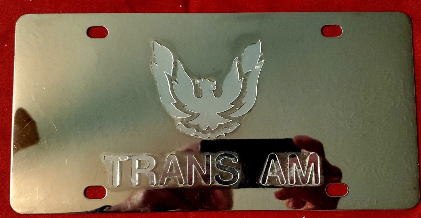 TRANS AM STAINLESS STEEL LICENSE PLATE