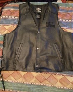 Harley Davidson leather motorcycle vest 2XL