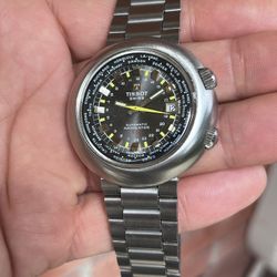 Vintage Tissot T12 World Time Automatic Watch In Perfect Original Condition 44mm Case 22mm Gay Freres Full Bracelet 
