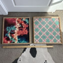 Wall Art Pink Turquoise 