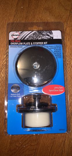 Danco 88966 Universal Lift and Turn Bath Drain Trim Kit with Overflow Plate, Chrome