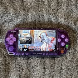 PSP Custom Transparent Purple With Games